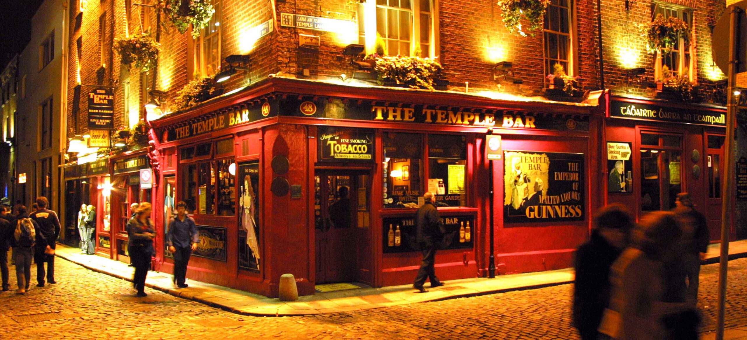 The Temple Bar Pub, Temple Bar, landscape with some people outside