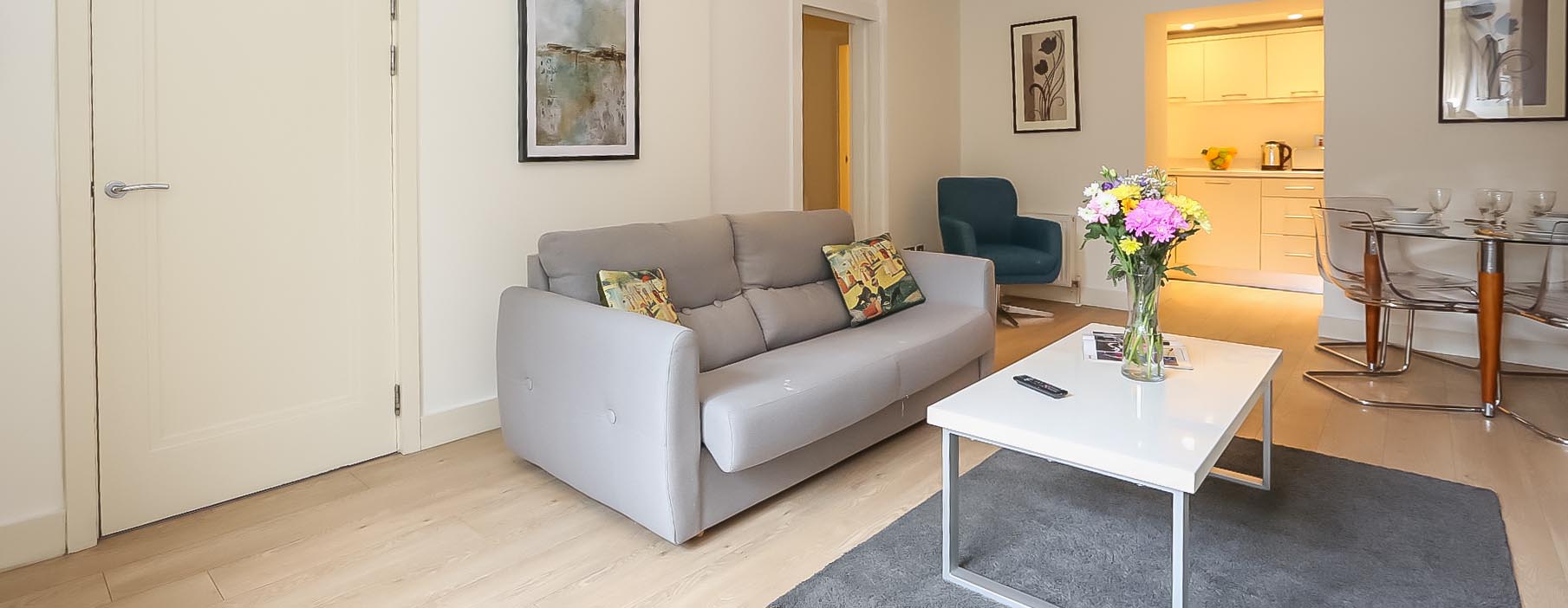 Living room of Hatch Street Apartments